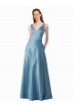 Cheap Classic Satin V-Neck A-Line Bridesmaids Dress with Pockets Sydney