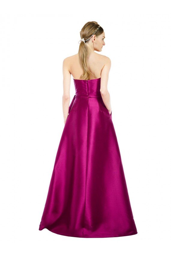 Cheap Sleeveless V-Neck Long Satin Bridesmaid Dress / Prom Dress with Bow Waist Sydney