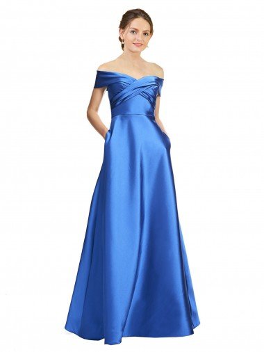 Cheap Sleeveless Off the Shoulder Ball Gown Formal Satin Bridesmaid Dress / Prom Dress Sydney