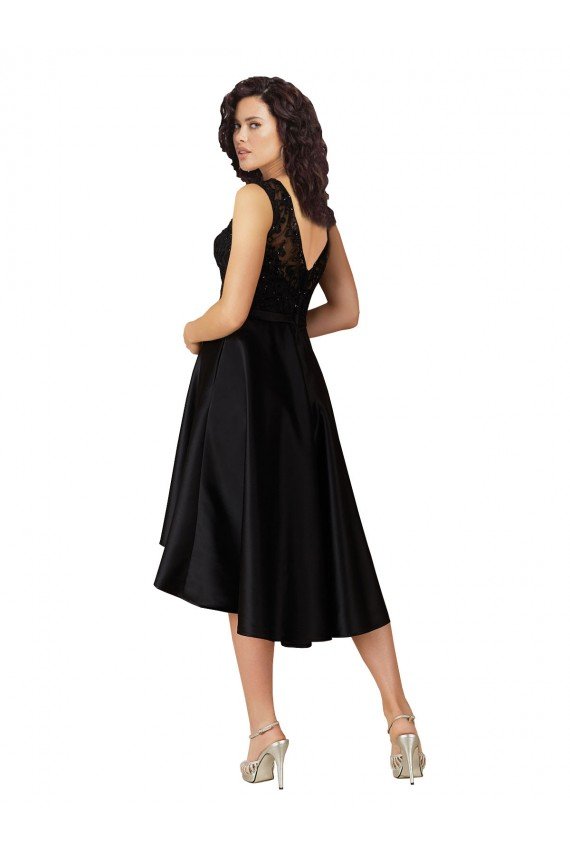 Cheap Short High Low Satin Cocktail Bridesmaid Dress with a Beaded and Embroidered Bodice Sydney