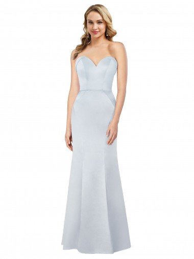 Cheap Old Hollywood-Inspired Strapless Formal Satin Bridesmaid Dress / Prom Dress Sydney