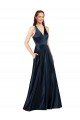 Cheap Long Formal Satin Bridesmaid Gown with Halter Neckline Sydney