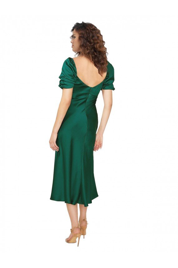 Cheap Ruched Sleeve Formal Silky Satin Bridesmaid Dress / Prom Dress Sydney