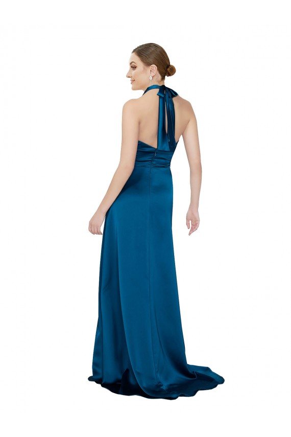 Cheap Halter Neck Formal Silky Satin Bridesmaid Dress / Prom Dress Sydney