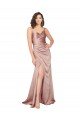Cheap Floor Length Formal Silky Satin Bridesmaid Dress / Prom Dress with Front Skirt Slit Sydney
