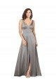 Cheap Plunging V-Neckline Long A-Line Formal Silky Satin Bridesmaid Dress / Prom Dress Sydney