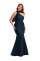 Cheap Scarf Neck One Shoulder Formal Silky Satin Mermaid Bridesmaid Dress / Prom Dress with Front Slit Sydney
