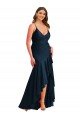 Cheap Pleated Wrap Ruffled High Low Formal Silky Satin Bridesmaid Dress / Prom Dress Sydney