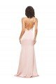 Cheap Full Length Ruched Formal Silky Satin Bridesmaid Dress / Prom Dress with Low Back and High Split Sydney