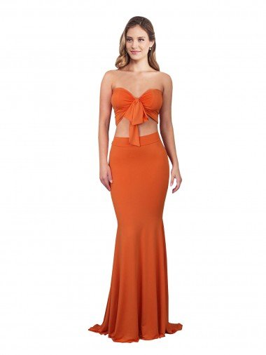 Cheap Strapless Bandeau Bodice Long Formal Spandex Bridesmaid Dress / Prom Dress Sydney