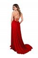 Cheap Lace Over Bodice Long Spandex Bridesmaid Dress / Prom Dress with Slit Sydney