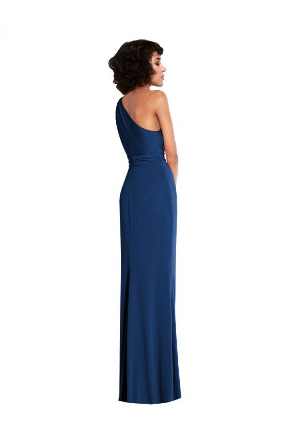 Cheap Grecian Inspired One Shoulder Twist Draped Maxi Spandex Bridesmaid Dress / Prom Dress Sydney