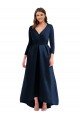 Cheap Long Sleeves Wrapped Formal Spandex Bridesmaid Dress / Prom Dress with High Low Full Skirt and Pockets Sydney