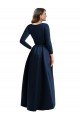 Cheap Long Sleeves Wrapped Formal Spandex Bridesmaid Dress / Prom Dress with High Low Full Skirt and Pockets Sydney