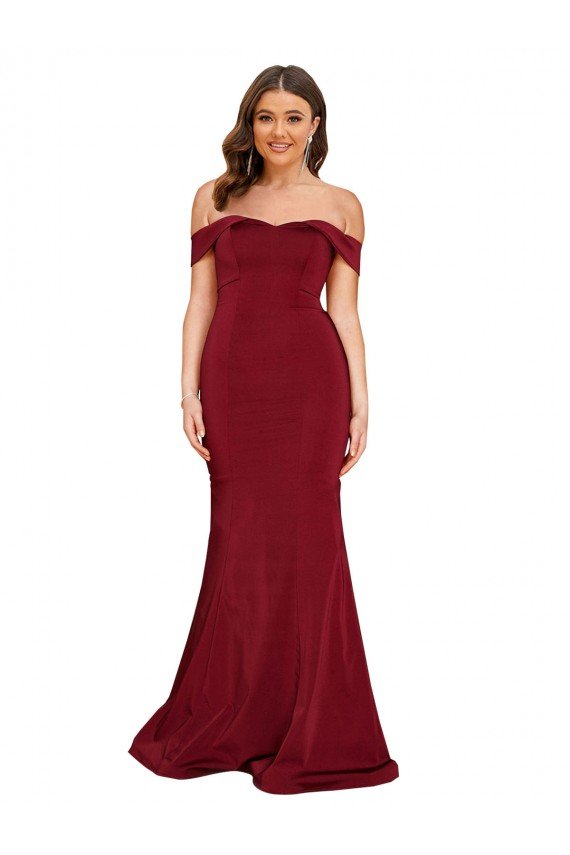 Cheap Off Shoulder Sleeves Sweetheart Neckline Long Formal Spandex Bridesmaid Dress / Prom Dress Sydney