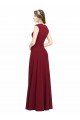 Cheap Square Neck Subtle Cap Sleeeves Crepe Bridesmaid Dress / Prom Dress Sydney