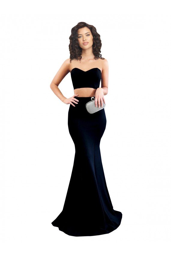 Cheap Two Piece High Neck Formal Crepe Bridesmaid Dress / Prom Dress Sydney