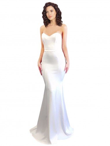Cheap Sweetheart Strapless High Neck Long Formal Crepe Bridesmaid Dress / Prom Dress Sydney
