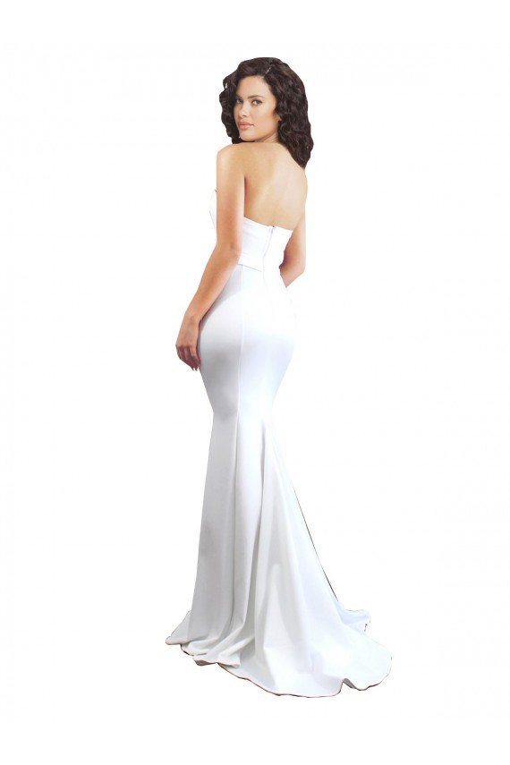 Cheap Sweetheart Strapless High Neck Long Formal Crepe Bridesmaid Dress / Prom Dress Sydney