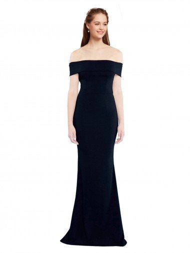 Cheap Off the Shoulder Fitted Formal Crepe Bridesmaid Dress / Prom Dress with Back Cut Out Sydney