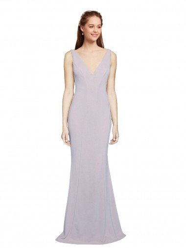 Cheap Cut-Out Back V-Neckline Mermaid Formal Crepe Bridesmaid Dress / Prom Dress Keyhole Back Sydney