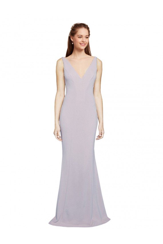Cheap Cut-Out Back V-Neckline Mermaid Formal Crepe Bridesmaid Dress / Prom Dress Keyhole Back Sydney
