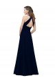 Cheap High Neck Crepe Bridesmaid Dress / Prom Dress with Pleats and Keyhole Back Sydney