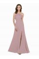 Cheap High Neck Crepe Bridesmaid Dress / Prom Dress with Pleats and Keyhole Back Sydney