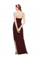 Cheap Twisted Strapless Keyhole Long Formal Crepe Bridesmaid Dress / Prom Dress with Slit Sydney