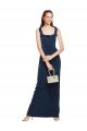 Cheap Scoop Neck with Ruffles Long Formal Crepe Bridesmaid Dress / Prom Dress with Back Slit Sydney