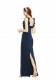 Cheap Scoop Neck with Ruffles Long Formal Crepe Bridesmaid Dress / Prom Dress with Back Slit Sydney