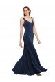 Cheap Fit and Flare Long Formal Crepe Bridesmaid Dress / Prom Dress with Round Neck Sydney