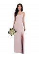 Cheap Spaghetti Strap V Back Formal Crepe Bridesmaid Dress / Prom Dress with Front Slit Sydney