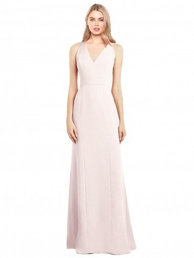 Cheap V-Neck Keyhole Back Crepe Trumpet Bridesmaid Dress / Prom Dress Sydney