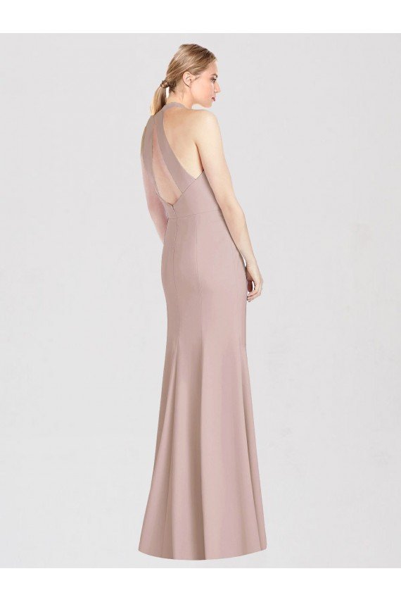 Cheap High Neck Cutout Halter Trumpet Bridesmaid Dress Sydney