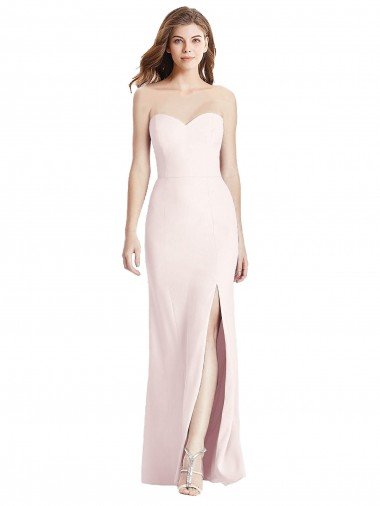 Cheap Strapless Crepe Trumpet Bridesmaid Dress / Prom Dress with Front Slit Sydney