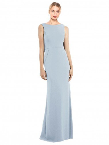 Cheap Draped Backless Crepe Bridesmaid Dress / Prom Dress with Pockets Sydney