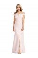 Cheap Off the Shoulder Notch Trumpet Formal Crepe Bridesmaid Dress / Prom Dress with Front Slit Sydney