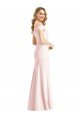 Cheap Off the Shoulder Notch Trumpet Formal Crepe Bridesmaid Dress / Prom Dress with Front Slit Sydney