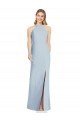 Cheap High Neck Backless Formal Crepe Trumpet Bridesmaid Dress Sydney
