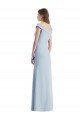 Cheap Romantic Off the Shoulder Long Maxi Bridesmaid Dress with Side Slit Sydney