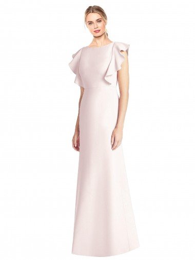 Cheap Ruffle Cap Sleeves Open Back Trumpet Bridesmaid Dress / Prom Dress Sydney