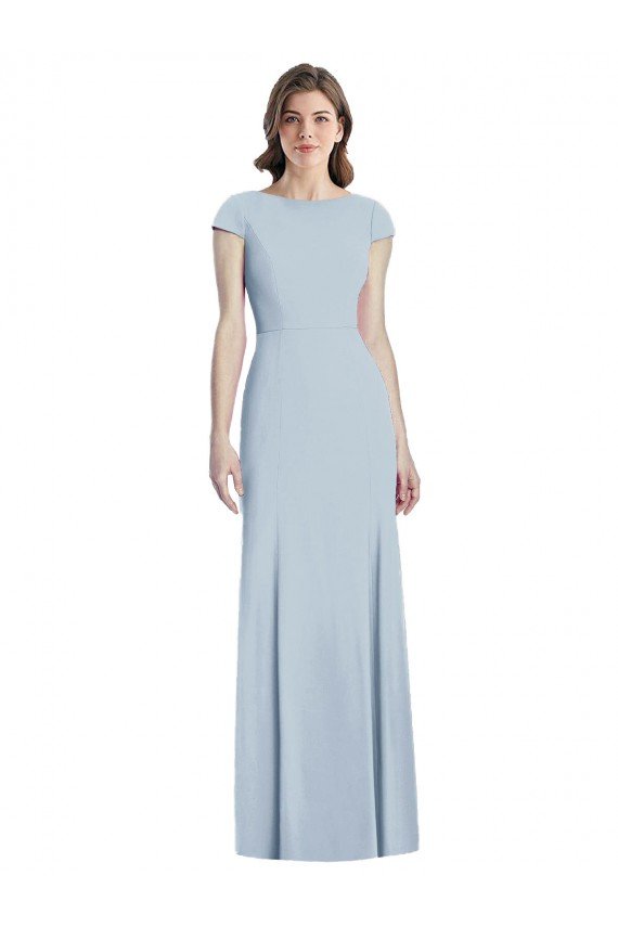 Cheap Bateau Neck Cap Sleeves Open Back Trumpet Bridesmaid Dress / Prom Dress Sydney