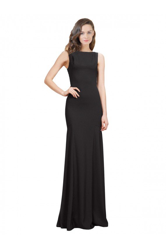 Cheap Sleeveless Bateau Neckline Crepe Bridesmaid Dress / Prom Dress with Twist Back Sydney