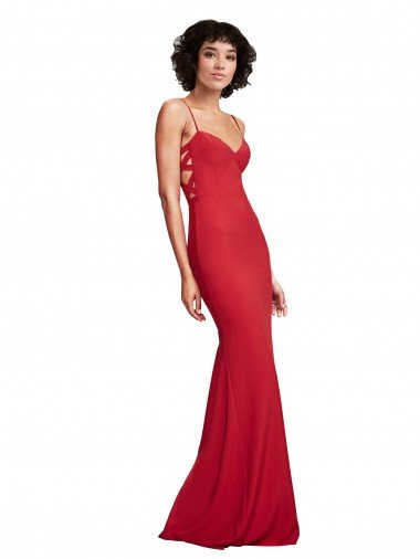 Cheap Spaghetti Strap Slip Neckline Formal Crepe Bridesmaid Dress / Prom Dress Sydney