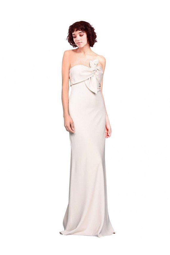 Cheap Strapless Crepe Fitted Bridesmaid Dress / Prom Dress with Twist Bow Sydney