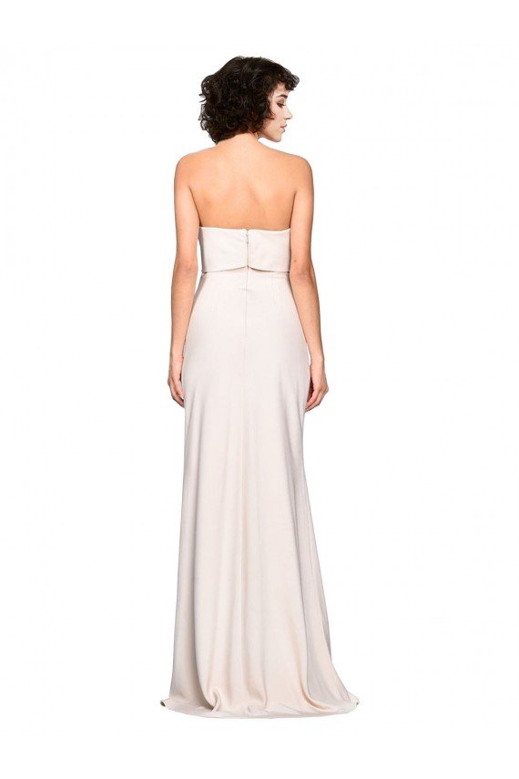 Cheap Strapless Crepe Fitted Bridesmaid Dress / Prom Dress with Twist Bow Sydney