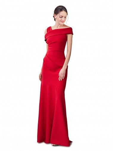 Cheap Sleeveless Ruched Formal Crepe Mermaid Bridesmaid Dress / Prom Dress with Off The Shoulder Detail Sydney