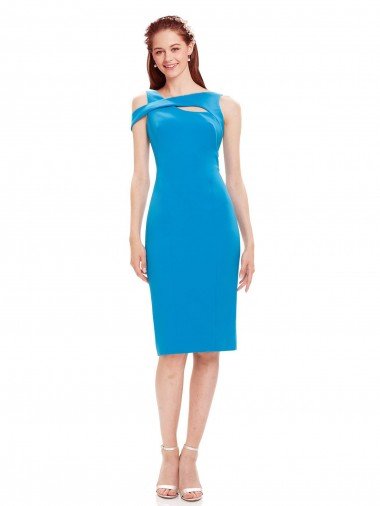 Cheap Sleeveless Formal Crepe Cocktail Dress / Homecoming Dress with Keyhole Off The Shoulder Detailing Sydney
