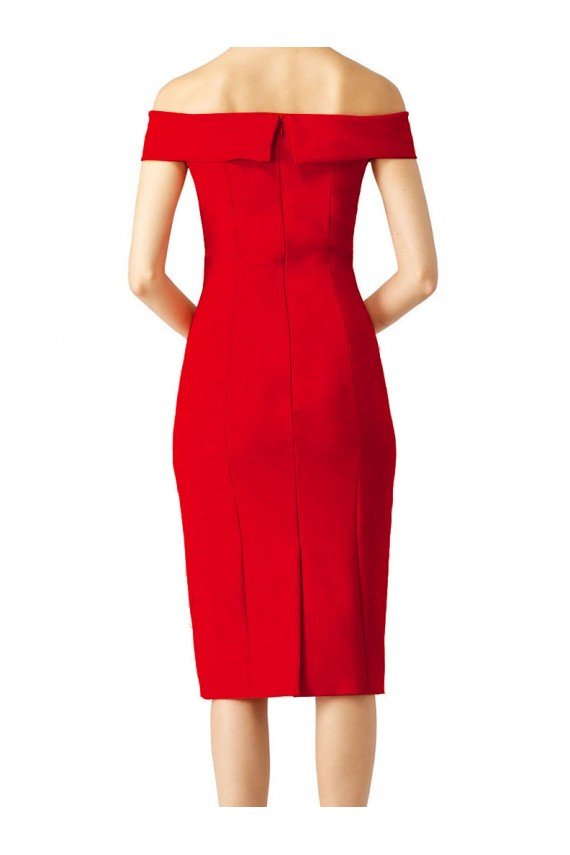 Cheap Off the Shoulder Square Neck Cocktail Length Bridesmaid Dress / Prom Homecoming Dress Sydney